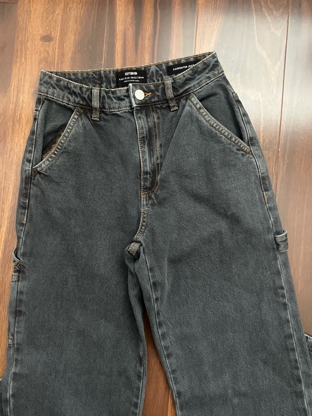 Cotton On High-Rise Black Carpenter Jeans